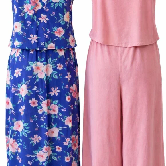 Floral Blue & Pink 2-Piece Outfit – Mix & Match Set - Picture 7 of 9